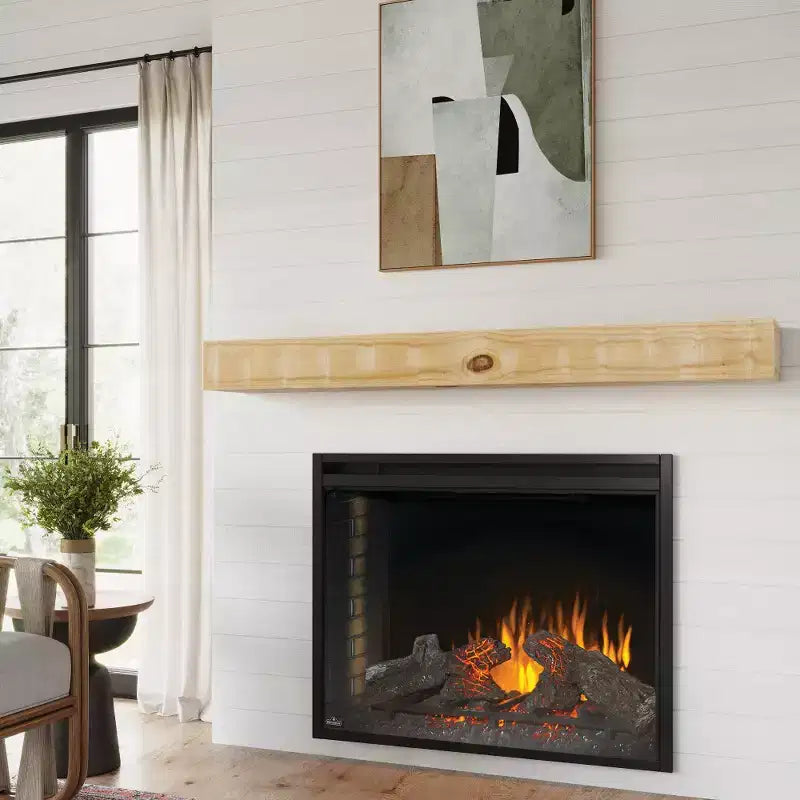 Mensola da camino galleggiante Country Living Bodie con dettagli effetto legno di recupero invecchiato