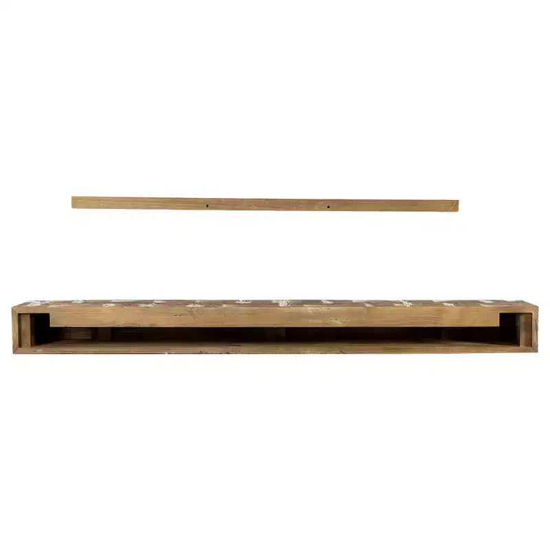 Mensola da camino galleggiante Country Living Bodie con dettagli effetto legno di recupero invecchiato