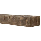 Mensola da camino galleggiante Country Living Bodie con dettagli effetto legno di recupero invecchiato