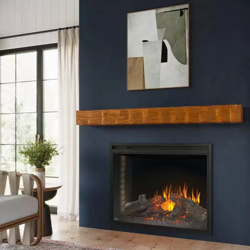 Mensola da camino galleggiante Country Living Bodie con dettagli effetto legno di recupero invecchiato