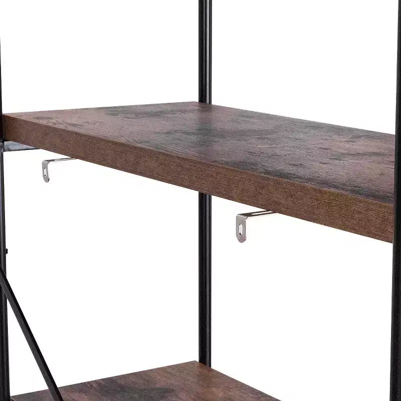 Libreria a 5 Ripiani Costway, Scaffale Etagere Industriale, Scaffale Espositivo Rustico