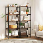 Libreria a 5 Ripiani Costway, Scaffale Etagere Industriale, Scaffale Espositivo Rustico
