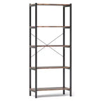 Libreria a 5 Ripiani Costway, Scaffale Etagere Industriale, Scaffale Espositivo Rustico