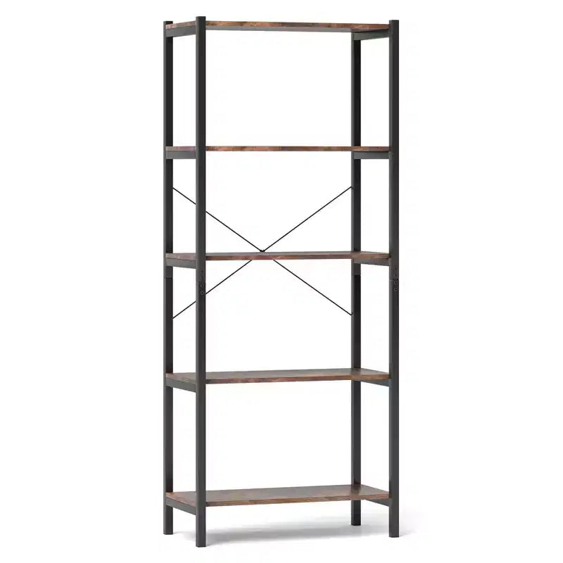 Libreria a 5 Ripiani Costway, Scaffale Etagere Industriale, Scaffale Espositivo Rustico