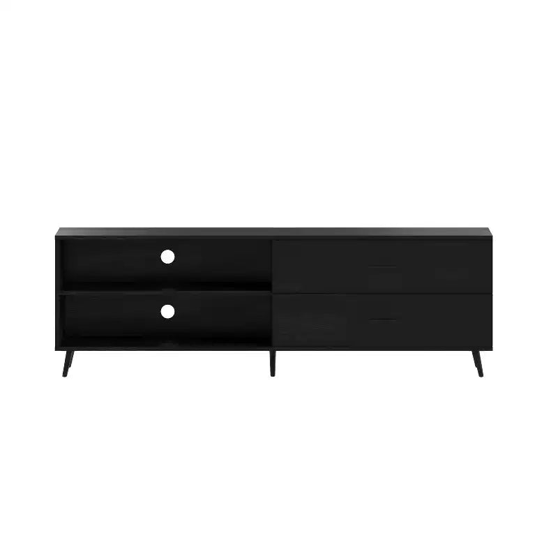 Flash Furniture Nelson 65 Mobile TV moderno di metà secolo per TV fino a 60 pollici con ripiano regolabile e cassetti portaoggetti