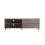 Flash Furniture Nelson 65 Mobile TV moderno di metà secolo per TV fino a 60 pollici con ripiano regolabile e cassetti portaoggetti