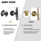 ANDY STAR Specchio ovale moderno decorativo da 20 x 30 pollici da parete per bagno con cornice in metallo acciaio inossidabile, nero opaco
