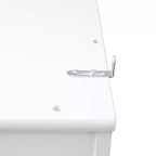 White MDF Hall Tree with Storage Bench and Coat Hooks