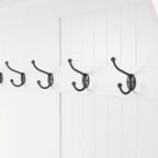 White MDF Hall Tree with Storage Bench and Coat Hooks