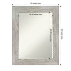 Greywash Beveled Bathroom Wall Mirror, 76.2 × 61 cm