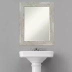 Greywash Beveled Bathroom Wall Mirror, 76.2 × 61 cm