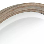 Round Wall Mirror with Faux Wood Finish, 86.4 cm