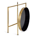 Gold Round Metal Side Table with Detachable Tray
