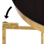 Gold Round Metal Side Table with Detachable Tray