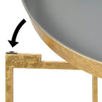 Gold Round Metal Side Table with Detachable Tray