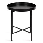 Gold Round Metal Side Table with Detachable Tray