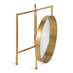 Gold Round Metal Side Table with Detachable Tray