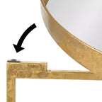 Gold Round Metal Side Table with Detachable Tray