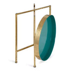 Gold Round Metal Side Table with Detachable Tray