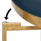 Gold Round Metal Side Table with Detachable Tray