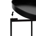 Gold Round Metal Side Table with Detachable Tray