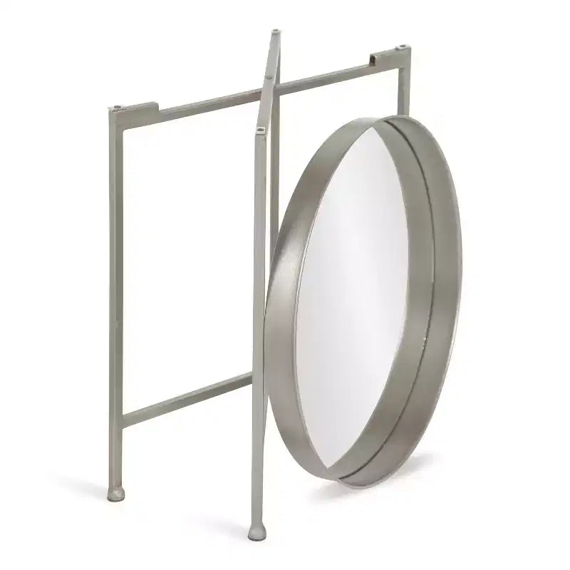 Gold Round Metal Side Table with Detachable Tray
