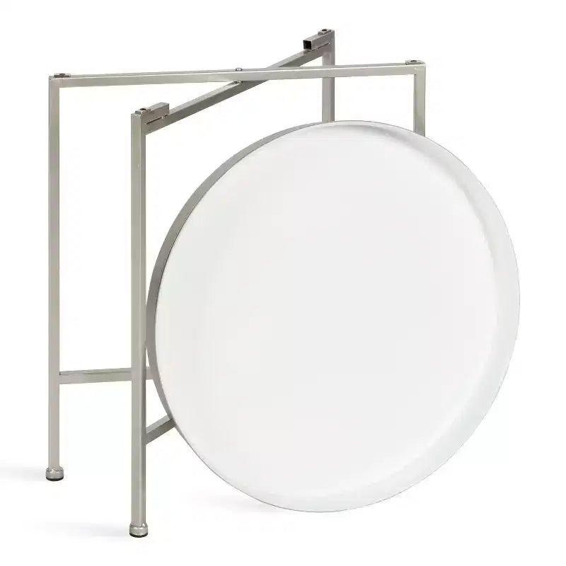 Gold Round Metal Side Table with Detachable Tray