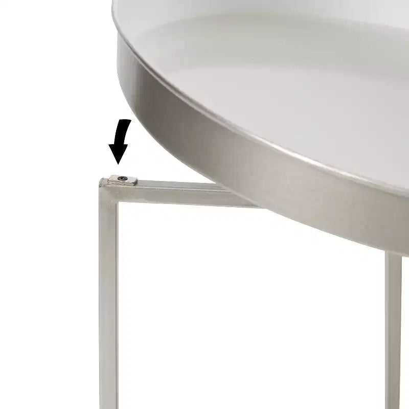 Gold Round Metal Side Table with Detachable Tray