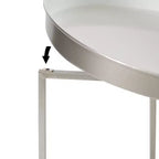 Gold Round Metal Side Table with Detachable Tray