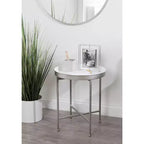 Gold Round Metal Side Table with Detachable Tray