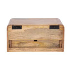 Solid Mango Wood Floating Side Table with Drawer