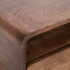 Solid Mango Wood Floating Side Table with Drawer