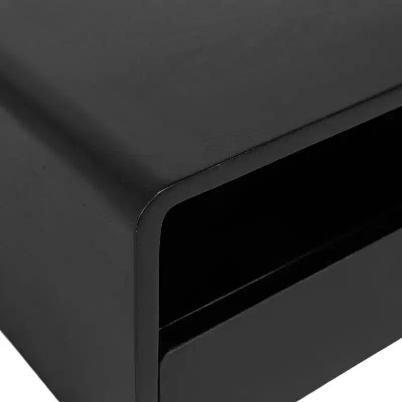Solid Mango Wood Floating Side Table with Drawer