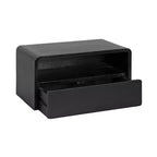 Solid Mango Wood Floating Side Table with Drawer