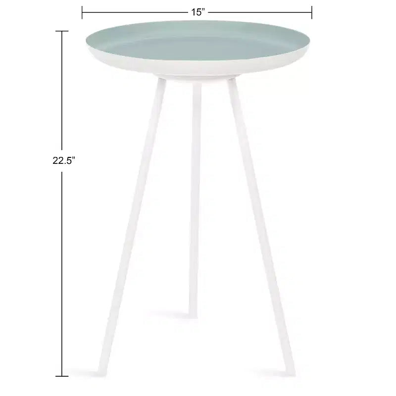 Round Metal Tripod Side Table with Enamel Top