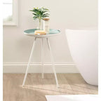 Round Metal Tripod Side Table with Enamel Top