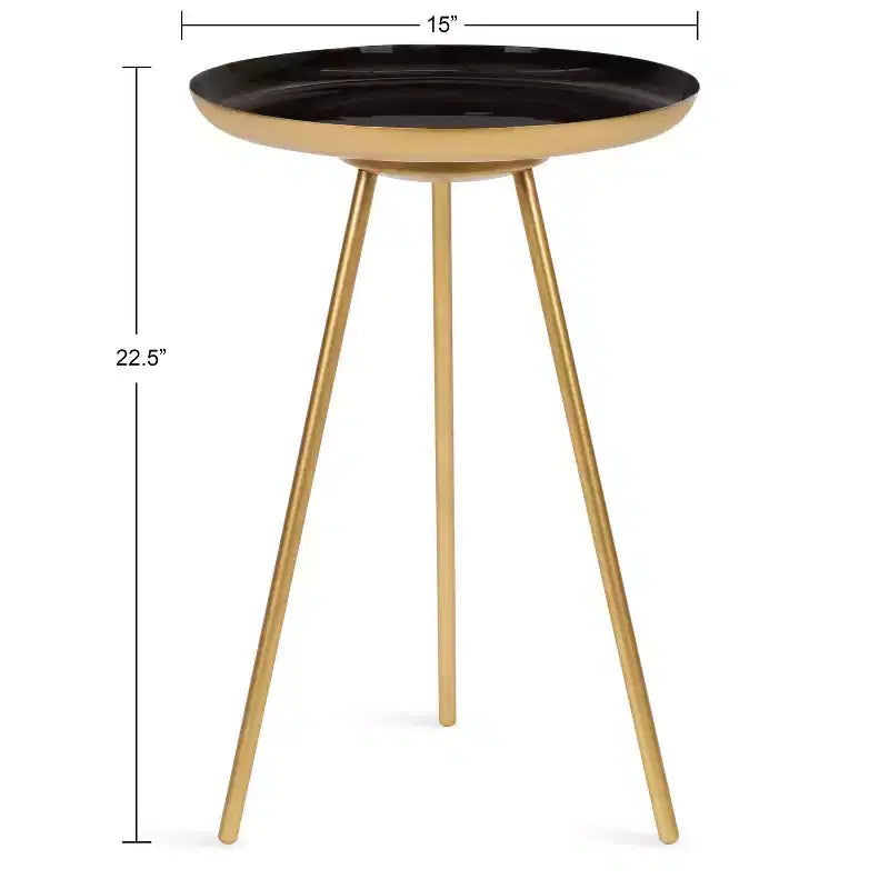 Round Metal Tripod Side Table with Enamel Top