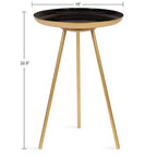 Round Metal Tripod Side Table with Enamel Top