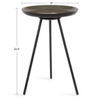 Round Metal Tripod Side Table with Enamel Top