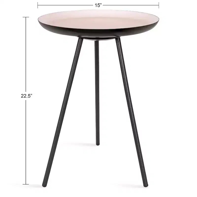 Round Metal Tripod Side Table with Enamel Top