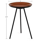 Round Metal Tripod Side Table with Enamel Top