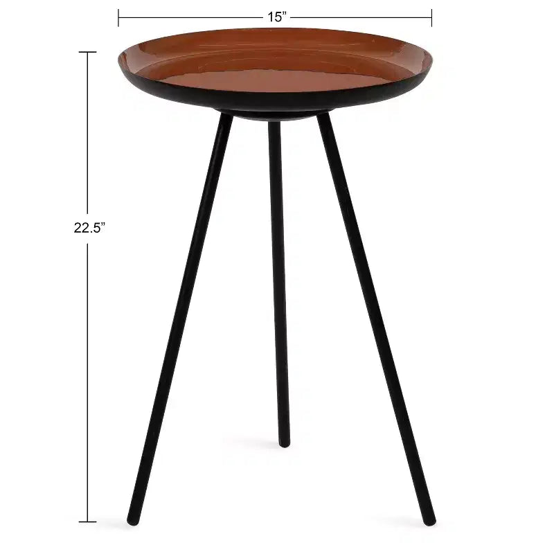 Round Metal Tripod Side Table with Enamel Top