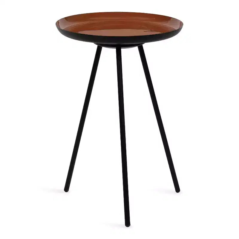 Round Metal Tripod Side Table with Enamel Top