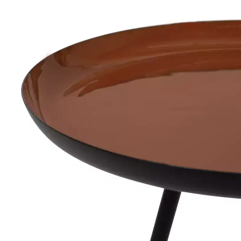 Round Metal Tripod Side Table with Enamel Top