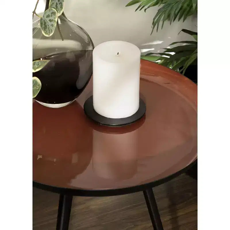Round Metal Tripod Side Table with Enamel Top