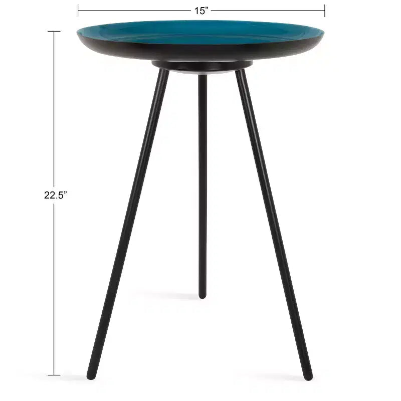 Round Metal Tripod Side Table with Enamel Top