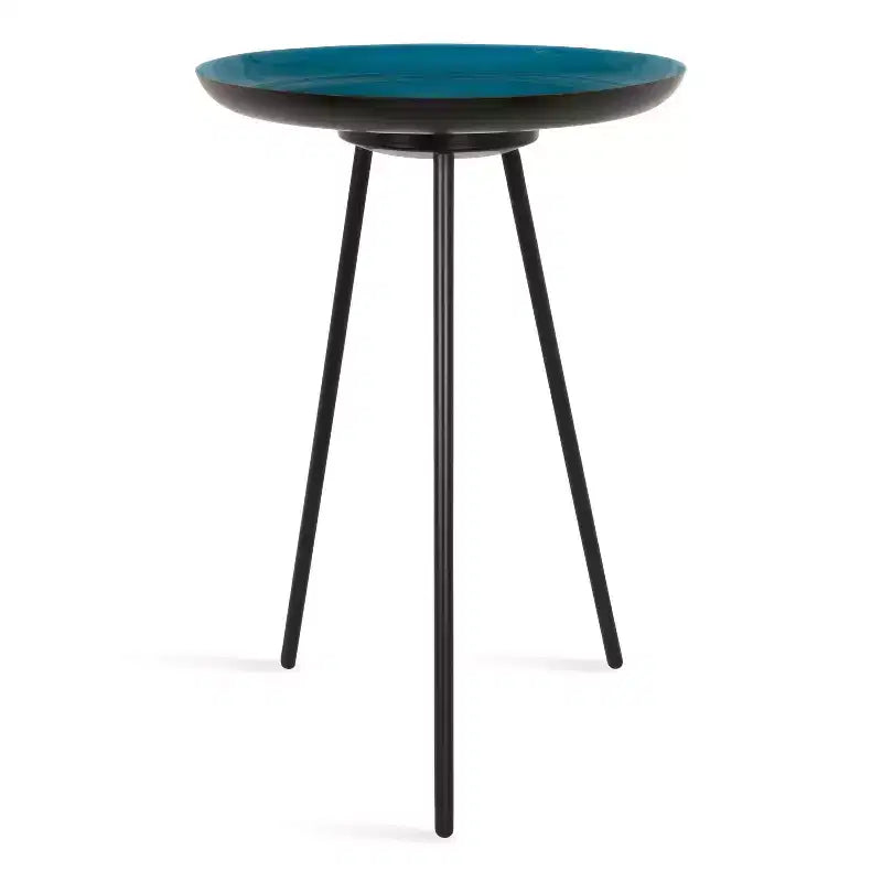 Round Metal Tripod Side Table with Enamel Top