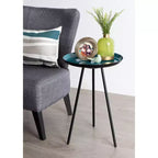Round Metal Tripod Side Table with Enamel Top
