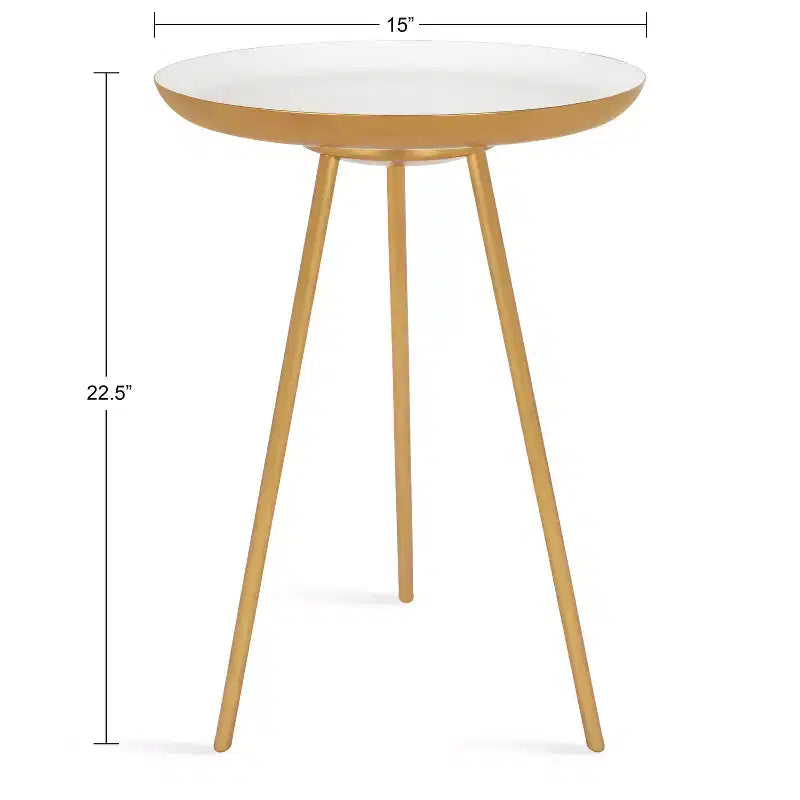 Round Metal Tripod Side Table with Enamel Top