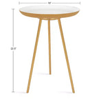 Round Metal Tripod Side Table with Enamel Top
